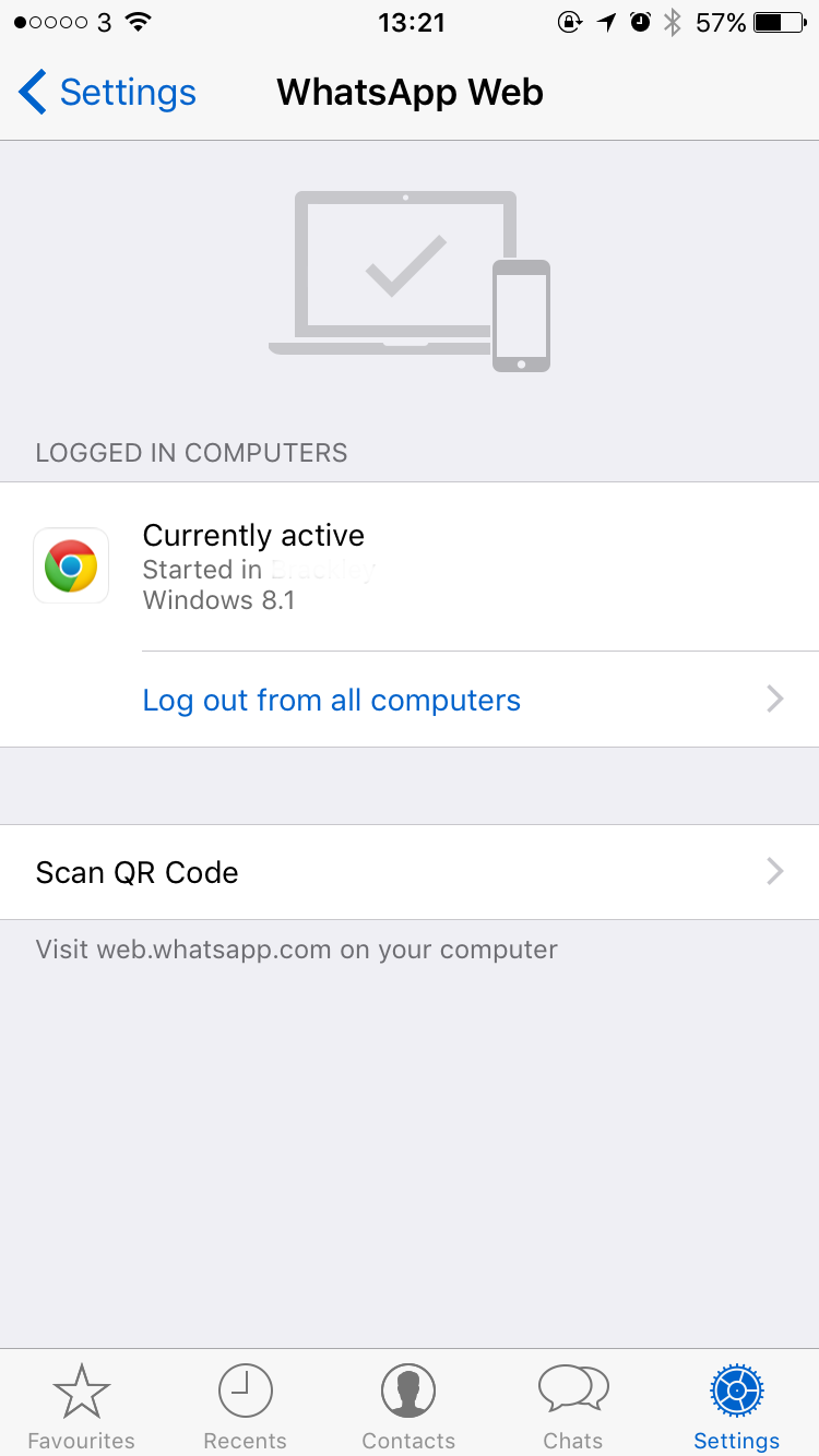 WhatsApp Web iPhone