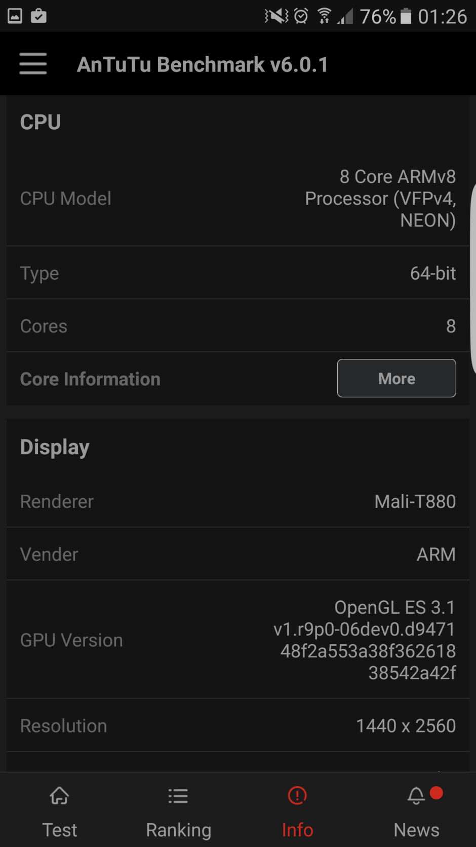 Samsung Galaxy S7 Edge Benchmark