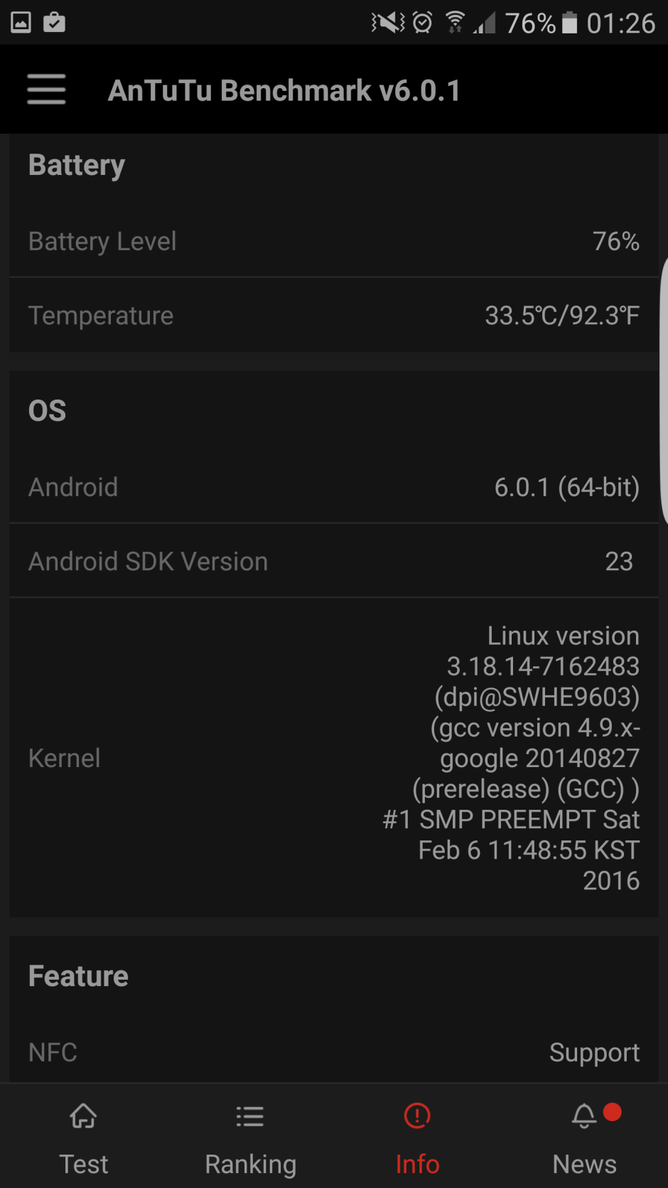 Samsung Galaxy S7 Edge Benchmark