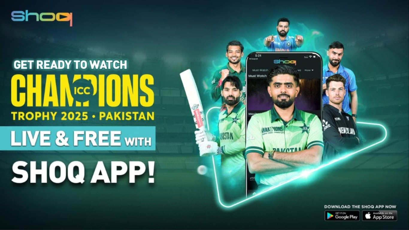 Now You Can Stream ICC Champions Trophy 2025 for Free on PTCL SHOQ